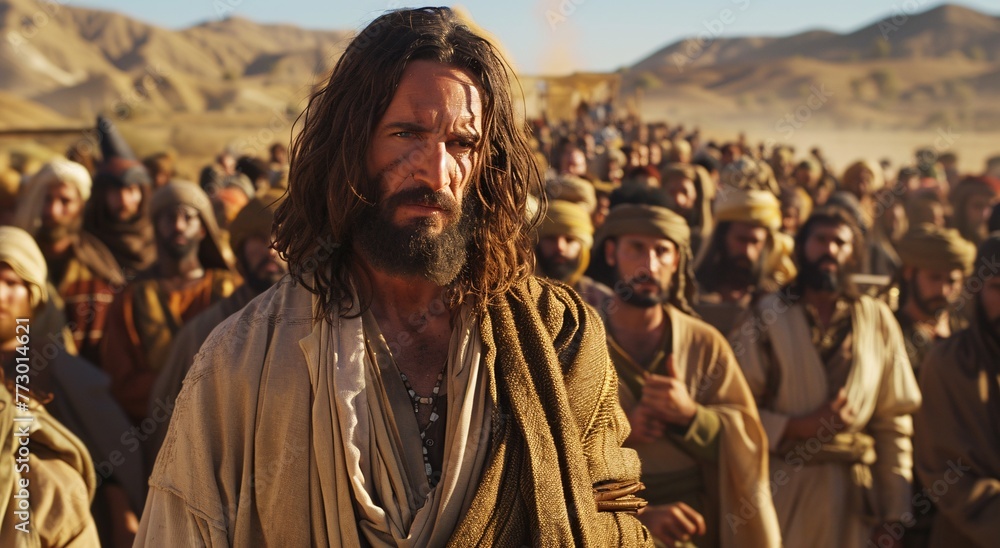 Jesus in the Desert A Dramatic Scene of Faith Generative AI