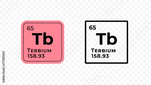 Terbium, chemical element of the periodic table vector design