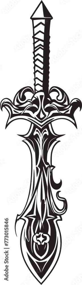 Obraz premium Elven Enigma Fantasy Sword Iconic Mystic Masterpiece Sword Emblem Design