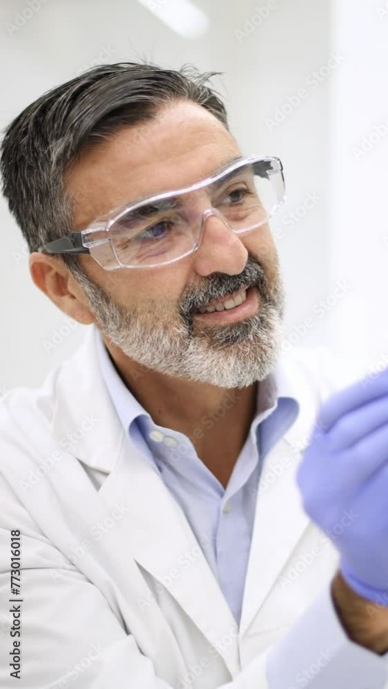 man and woman laboratory technicians analyzing a bacteria culture in a laboratory man and woman laboratory technicians analyzing a bacteria culture in a laboratory