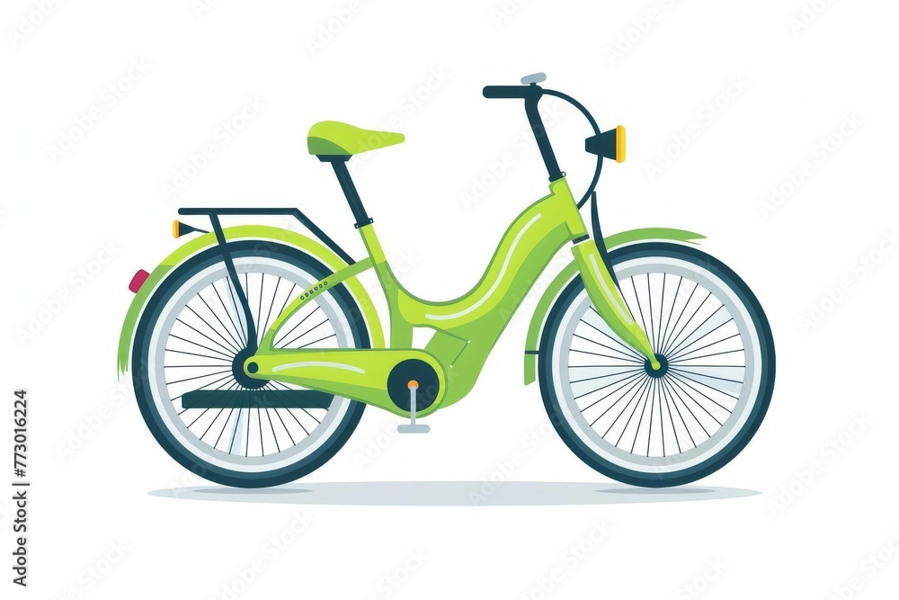 Electric bicycle e-bike icon, eco-friendly transport symbol, green energy vehicle logo, vector illustration isolated on white