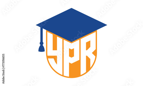 YPR initial letter academic logo design vector template. school college logo, university logo, graduation cap logo, institute logo, educational logo, library logo, teaching logo, book shop, varsity