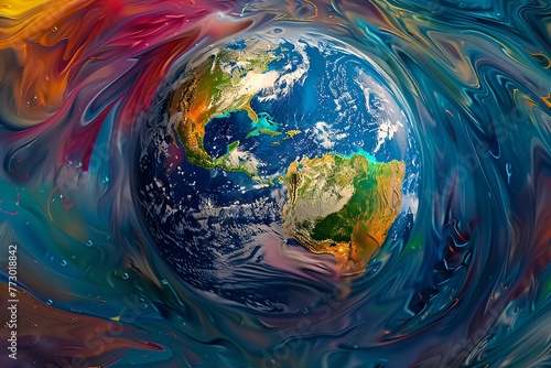 Earth in a Bubble A Vibrant  Colorful  and Eco-Friendly Perspective on Our Planet Generative AI