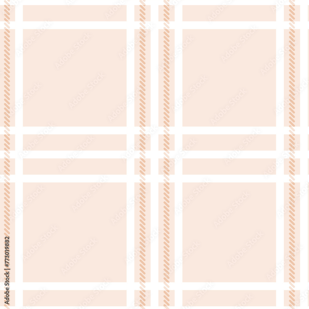 Hand drawn ropey checks capturing the spirit of Easter and spring with brown,off white,pastel peach. Great for home decor, fabric, wallpaper, gift-wrap, stationery, and packaging design projects.

 - obrazy, fototapety, plakaty 