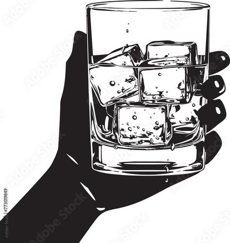 Scotch Serenity Vector Icon Design Bourbon Reverie Whiskey Glass Emblem