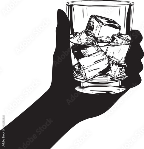 Bourbon Reverie Whiskey Glass Emblem Spirit Savor Hand with Glass Icon