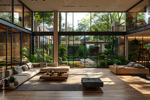 Garden Haven  Blurring Boundaries in a Modern Living Room