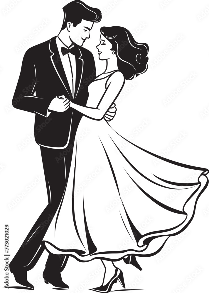 Fototapeta premium Forever Together Happy Couple Vector Icon Blissful Beginnings Marriage Icon Graphics