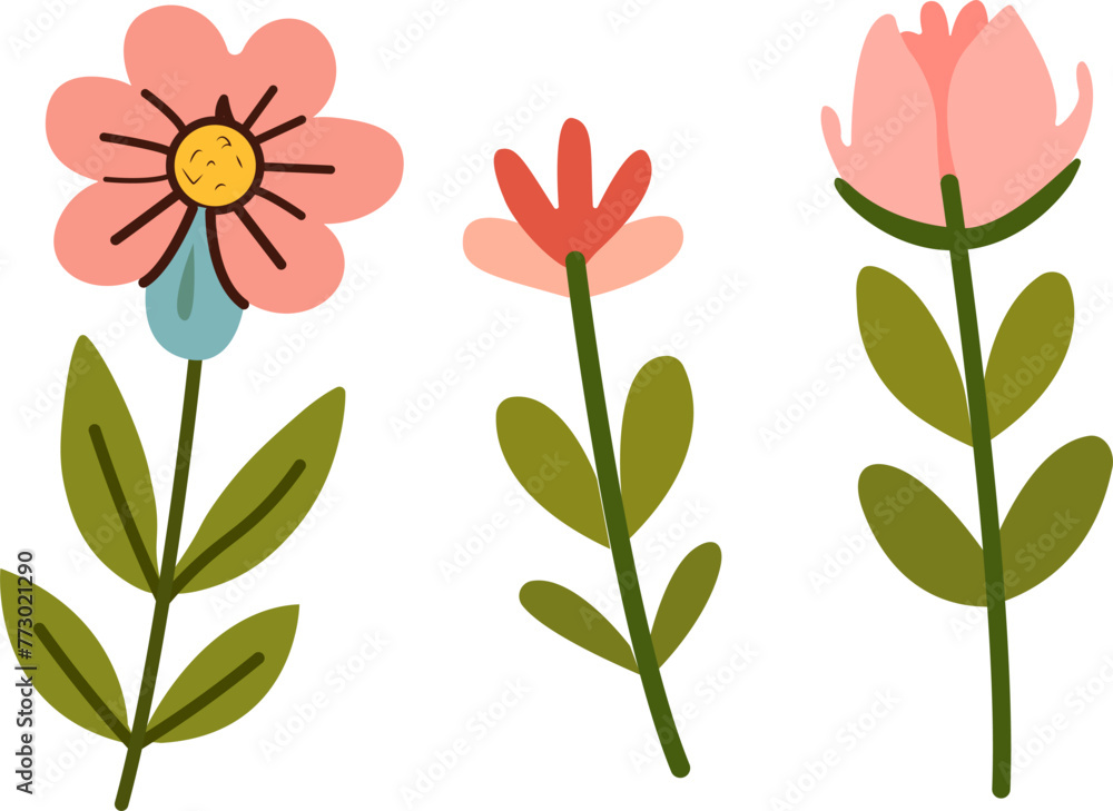 Vector illustration of  flowers