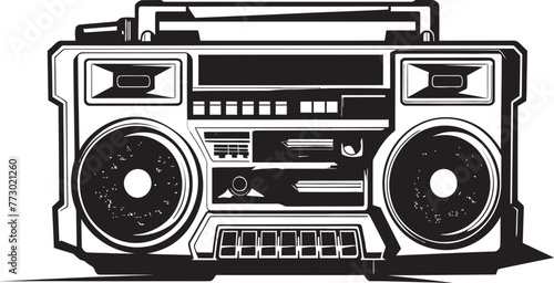Melodic Motion Vector Boombox Icon Beat Break Style Logo Design