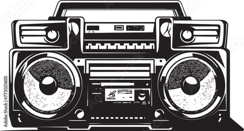 Groove Generator Vector Icon Design Urban Anthem Style Boombox Symbol