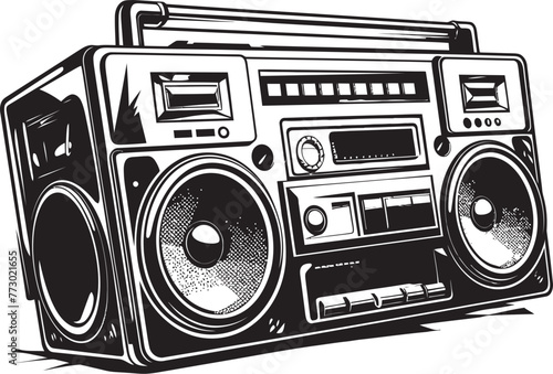 Bass Bump Vector Icon Design Retro Rhythm Style Boombox Symbol