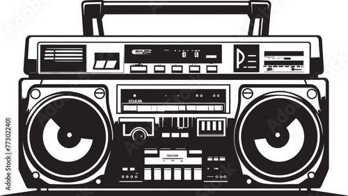 Street Swagger Style Icon Graphics Melodic Motion Boombox Logo Design