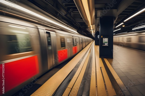 subway train station motion blur background