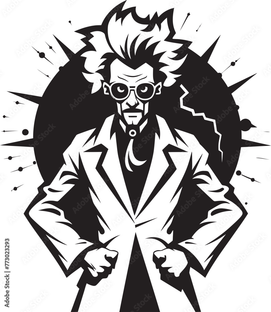 Plasma Polymath Emblematic Mad Scientist Logo Synaptic Sentinel Dynamic Mad Scientist Vector Icon Plasma Polymath Emblematic Mad Scientist Logo Synaptic Sentinel Dynamic Mad Scientist Vector Icon