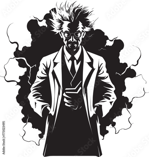 Quantum Quackery Mad Scientist Icon Design Techno Tyranny Emblematic Mad Scientist Logo