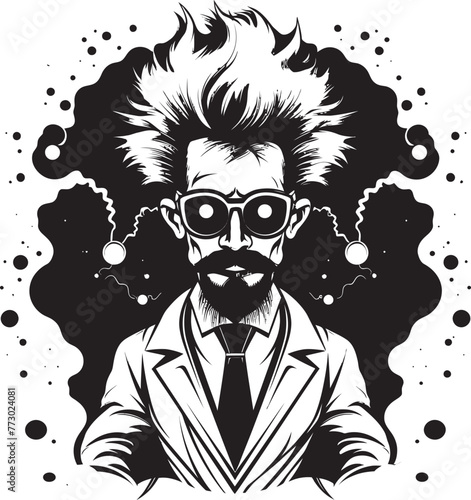 Genetic Gladiator Vector Emblem for Mad Scientist Fierce Fracas Man and Woman in Anger Logo