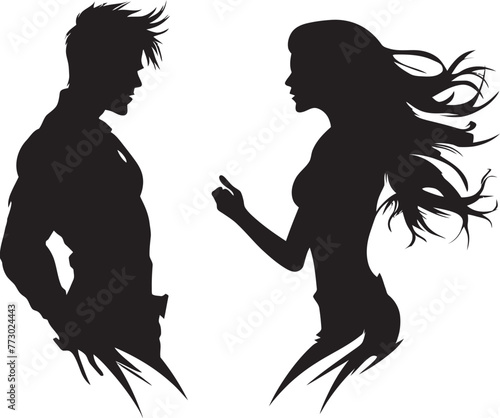 Fury Fusion Vector Symbol of Man and Womans Disagreement Outburst Odyssey Dynamic Emblem for Couples Outrage