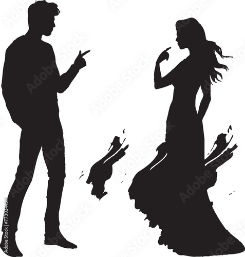 Temperament Tango Iconic Logo Symbolizing Couples Fury Wrathful Waltz Vector Art Depicting Man and Womans Anger