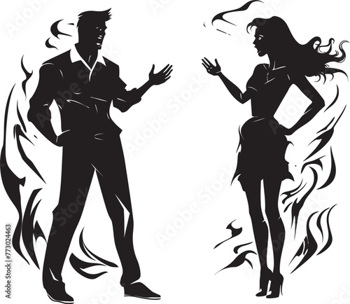 Outburst Odyssey Dynamic Emblem for Couples Outrage Temperament Tango Iconic Logo Symbolizing Couples Fury