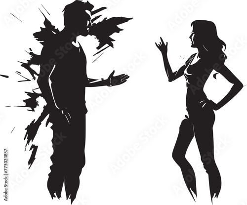 Wrathful Waltz Emblem for Angry Couples Dance Ire Infusion Dynamic Logo Symbolizing Couples Anger