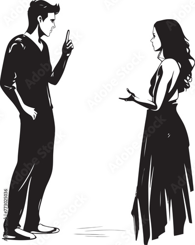 Furious Fusion Iconic Logo Illustrating Couples Fusion of Fury Wrathful Waltz Vector Icon of Angry Couples Waltz of Wrath