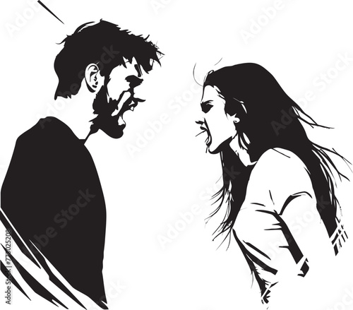 Ire Inferno Vector Graphic Symbolizing Couples Inferno of Ire Outcry Overture Dynamic Emblem for Couples Overture of Outcry