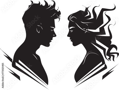 Tense Tango Emblematic Illustration of Couples Tense Tango Enraged Ensemble Dynamic Emblem for Couples Ensemble of Rage