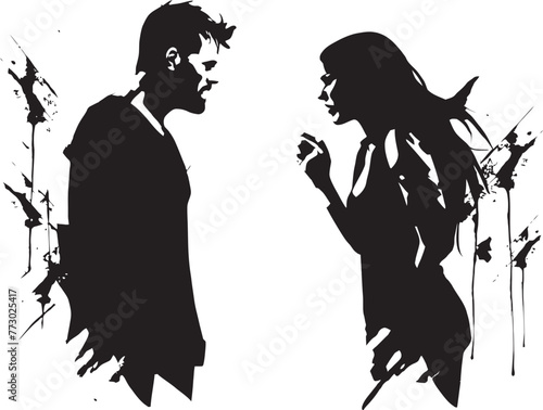 Fuming Fusion Dynamic Anger Icon for Couple Wrathful Encounter Anger Logo Design for Man and Woman
