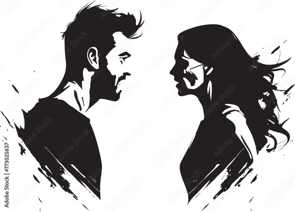 Wrathful Whirlwind Dynamic Emblem for Expressing Couples Wrath Discordant Dance Iconic Vector Illustration of Couples Discord Wrathful Whirlwind Dynamic Emblem for Expressing Couples Wrath Discordant Dance Iconic Vector Illustration of Couples Discord