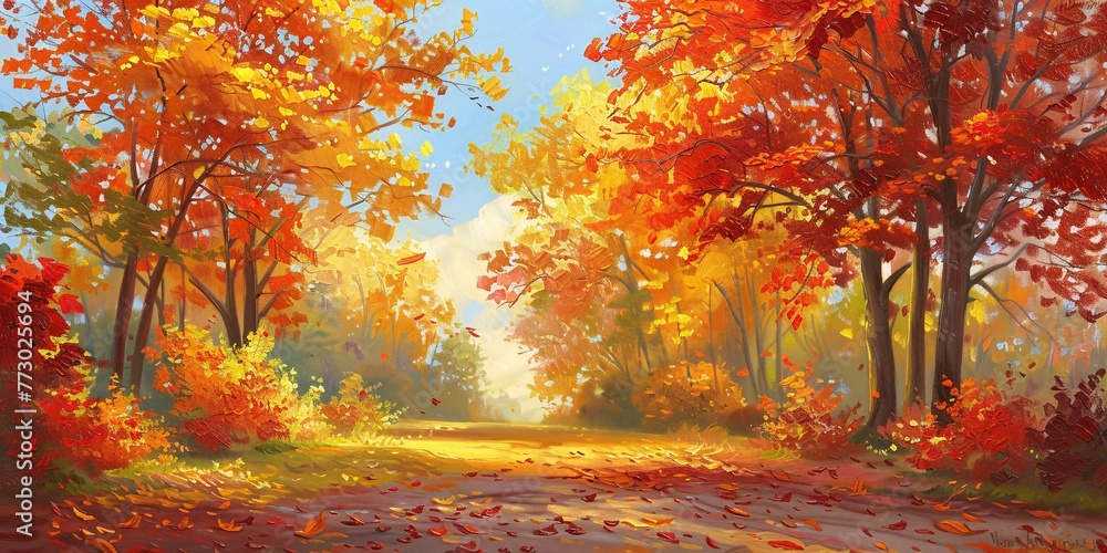 Autumn's Golden Path Generative AI