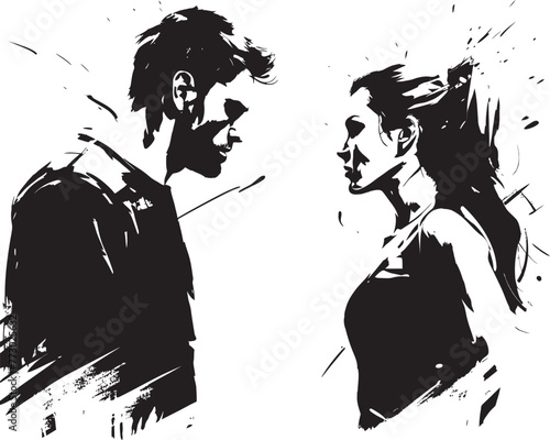 Anger Affair Emblematic Logo Design for Couples Discord Wrathful Whirlwind Dynamic Emblem for Expressing Couples Wrath
