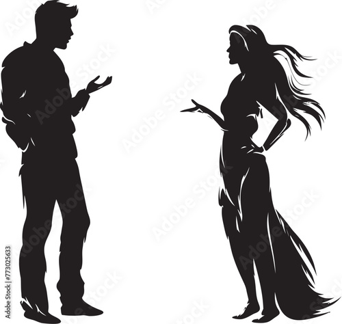 Rancor Rhapsody Vector Art Illustrating Couple Anger Wrathful Waltz Emblem for Angry Couple in Motion