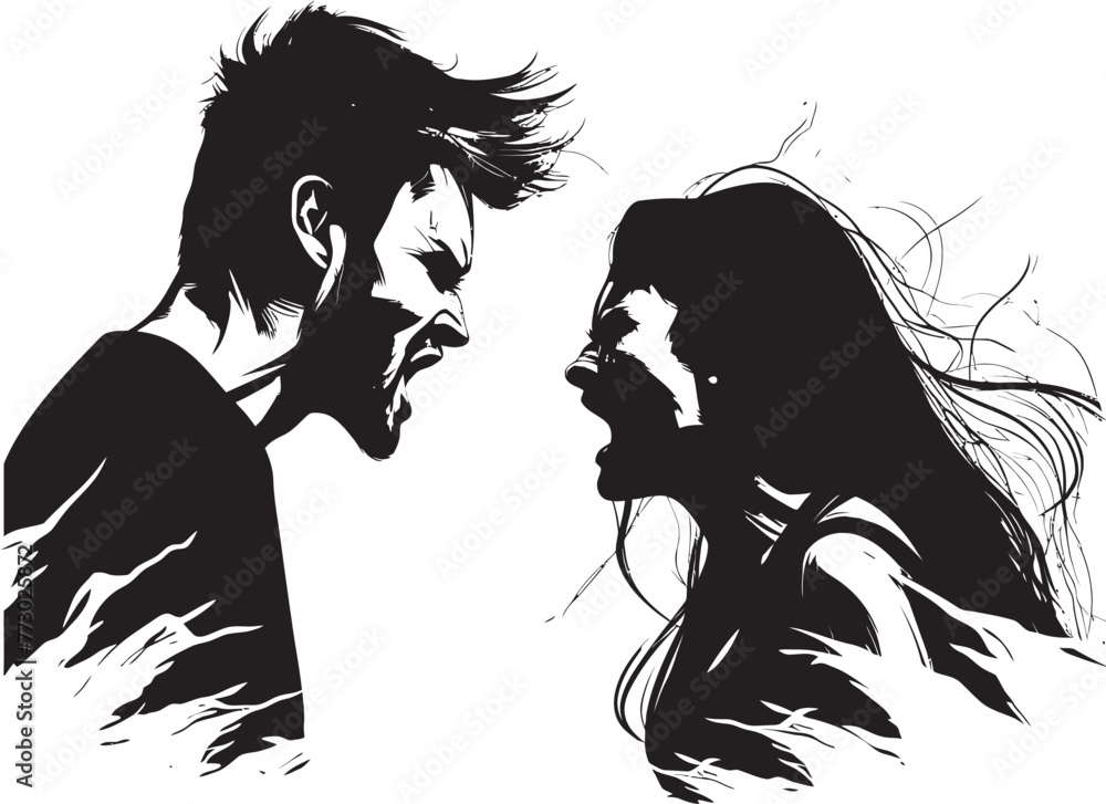 Tumultuous Tiff Dynamic Vector Illustration of Couples Turbulent Tiff Raging Rivalry Iconic Emblem Depicting Man and Womans Raging Rivalry Tumultuous Tiff Dynamic Vector Illustration of Couples Turbulent Tiff Raging Rivalry Iconic Emblem Depicting Man and Womans Raging Rivalry