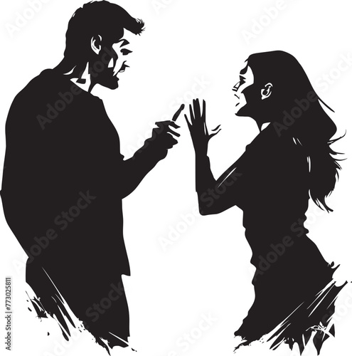 Anger Affair Emblematic Vector Design Representing Couples Anger Wrathful Whirlwind Dynamic Illustration of Couples Whirlwind of Wrath