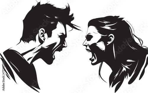 Ire Infusion Emblematic Anger Symbol for Man and Womans Infusion of Ire Tumultuous Tiff Dynamic Vector Illustration of Couples Turbulent Tiff