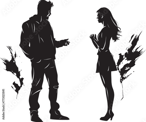 Clash Chronicles Dynamic Anger Emblem for Man and Woman Wrathful Duo Iconic Logo Design for Couple Argument