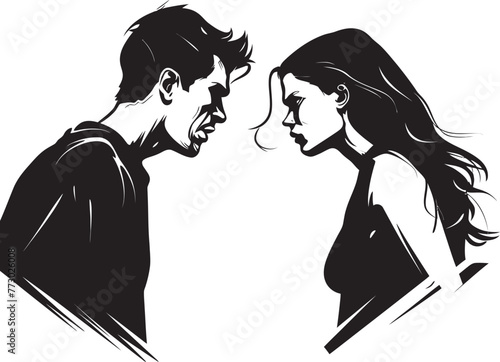 Wrathful Encounter Iconic Vector Icon Symbolizing Couples Wrathful Encounter Discord Duo Dynamic Emblem for Expressing Couples Discord