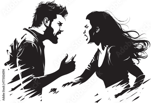Clash Chronicles Emblematic Logo Depicting Couples Conflict Fierce Fury Dynamic Anger Emblem for Expressing Couples Fierce Fury