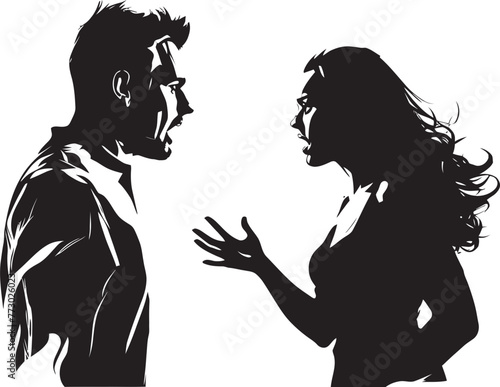 Wrathful Encounter Anger Logo Design for Man and Woman Tempest Tango Emblematic Anger Icon for Couples Clash