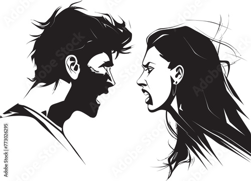 Wrathful Whirlwind Iconic Emblem Depicting Couples Whirlwind of Wrath Fury Fusion Dynamic Logo Symbolizing Couples Fusion of Fury