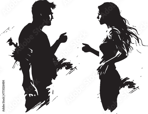 Ire Infusion Iconic Symbol for Expressing Couples Infusion of Ire Fuming Fusion Dynamic Logo Depicting Couples Fuming Fusion