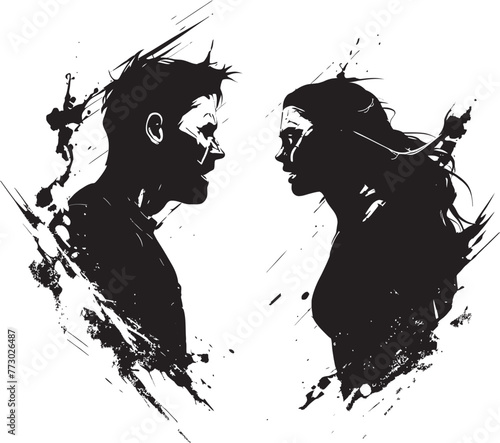 Wrathful Whirlwind Iconic Design Symbolizing Couples Whirlwind of Wrath Fury Fusion Dynamic Logo Illustrating Couples Fusion of Fury