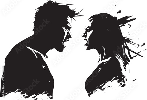 Raging Echoes Vector Logo Symbolizing Couples Intense Rage Fierce Frenzy Emblematic Design Illustrating Couples Fierce Fury