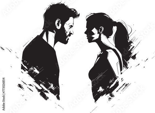 Wrathful Waters Dynamic Symbol for Man and Womans Wrath Fury Firestorm Iconic Emblem of Couples Fiery Fury