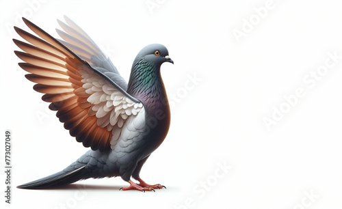 A premium image of beautiful Pigeon is sitting near the sea with isolated white background, generative ai © Muazma