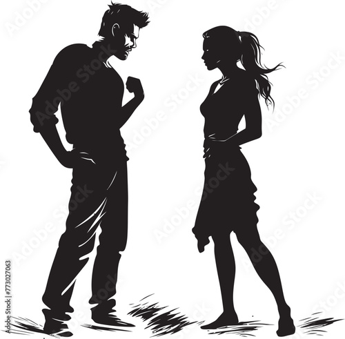 Clash Catalyst Emblematic Illustration of Couples Clash Wrathful Unity Dynamic Anger Emblem for Man and Woman