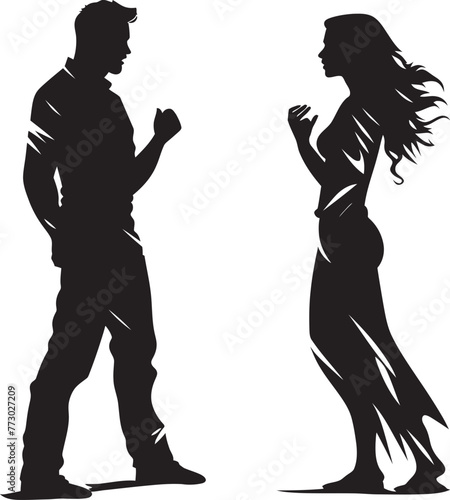 Wrathful Waves Iconic Vector Graphic Depicting Couples Waves of Wrath Fiery Friction Dynamic Emblem Illustrating Couples Fiery Friction
