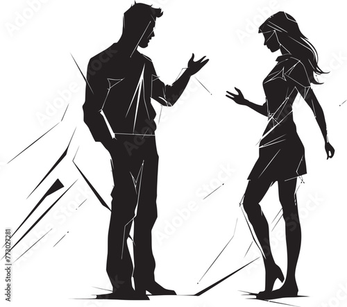 Anger Avalanche Emblematic Vector Symbol of Couples Avalanche of Anger Wrathful Waves Dynamic Illustration of Couples Waves of Wrath