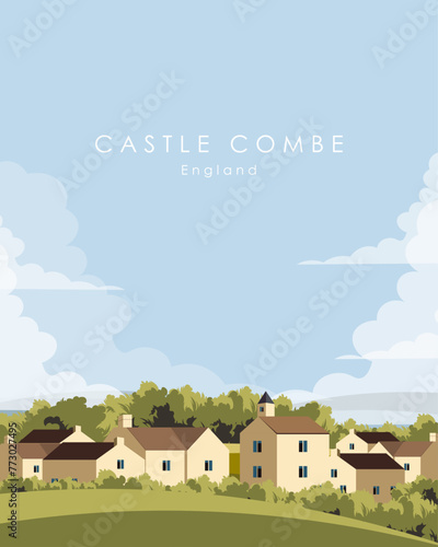 Castle Combe England travel poster